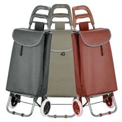Poussettte de marché, chariot de courses pliable à  2 roulettes 33L Coloris assortis MSV