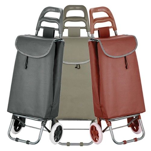 Poussettte de marché, chariot de courses pliable à  2 roulettes 33L Coloris assortis MSV