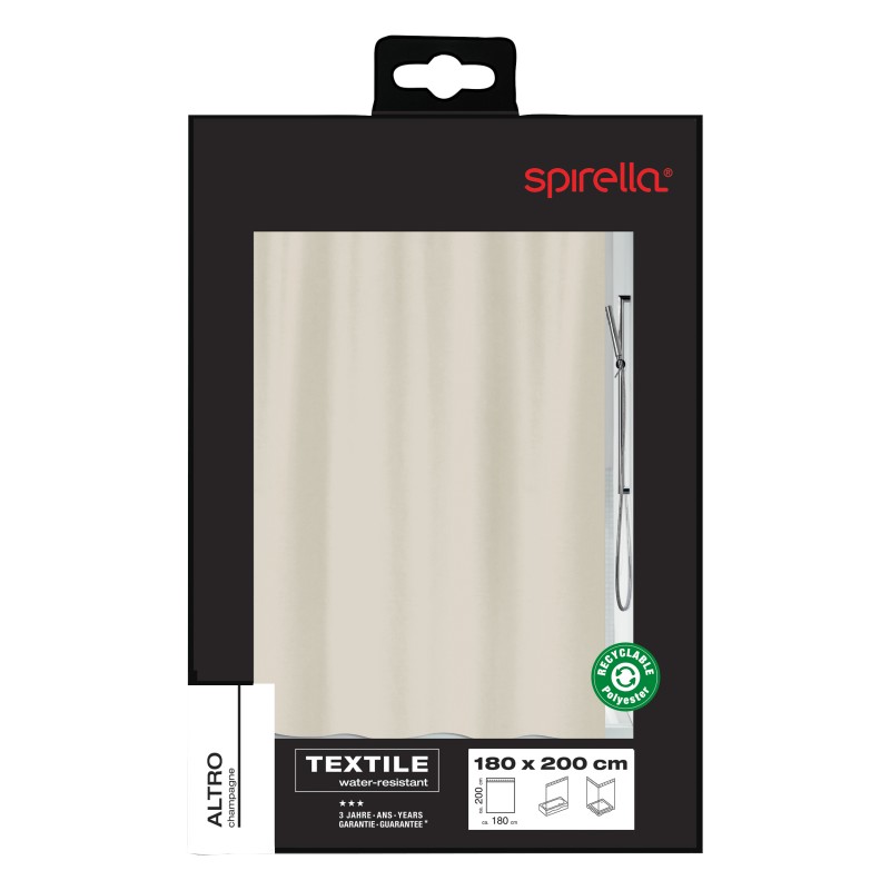 Tenda da doccia Poliestere ALTRO 180x200cm Beige Spirella