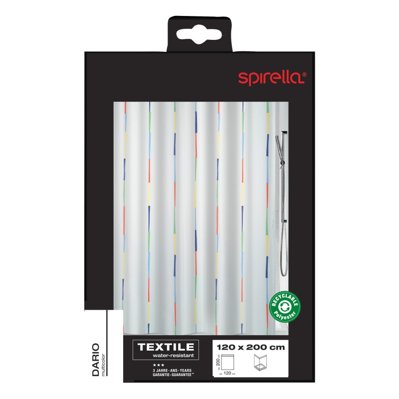 Polyester Shower curtain DARIO 180x200cm Multicolor Spirella