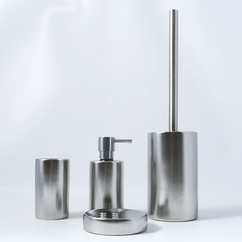 Soap dispenser Ceramic TUBE-MATT Matte silver Spirella