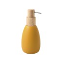 Dispenser sapone in poliresina e legno SVEN Zafferano opaco Spirella