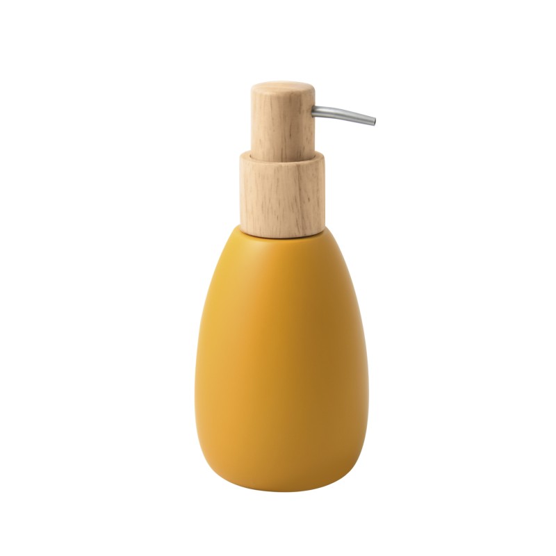 Polyresin and wood soap dispenser SVEN Saffron matt Spirella