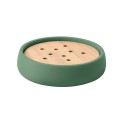Soap dish Polyresin & Wood SVEN Matte basil green Spirella