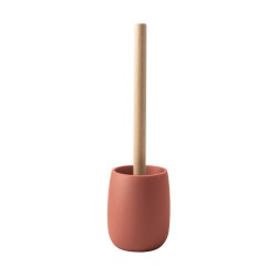 Brosse Wc avec support Polyresine & bois SVEN Vieux rose Spirella