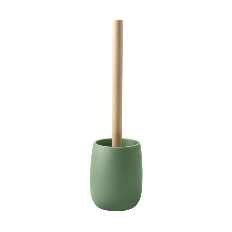 Scopino WC con poliresina e porta legna SVEN Spirella verde basilico opaco