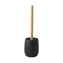 Brosse wc avec support Polyresine & bois SVEN Noir mat Spirella