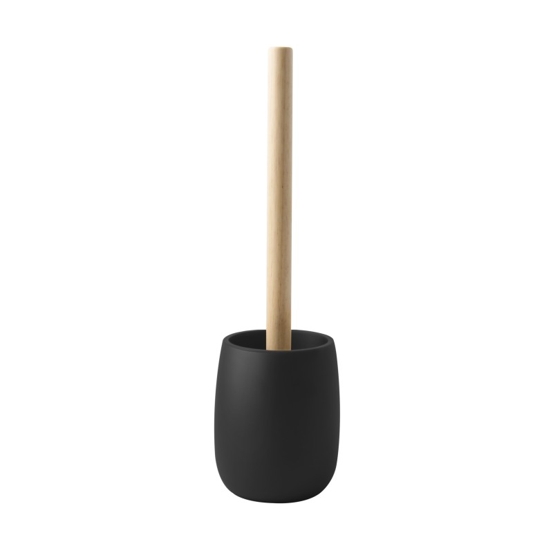 spirella Brosse wc avec support Polyresine & bois SVEN Noir mat Spirella