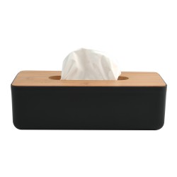 Caja de pañuelos KAMLA Bambú Negro Mate MSV