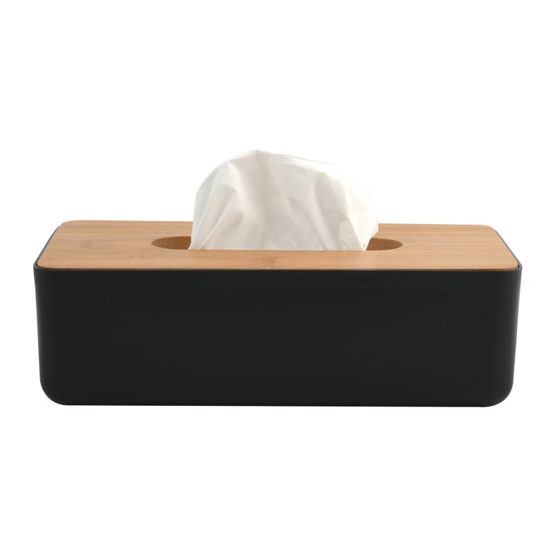 Caja de pañuelos KAMLA Bambú Negro Mate MSV