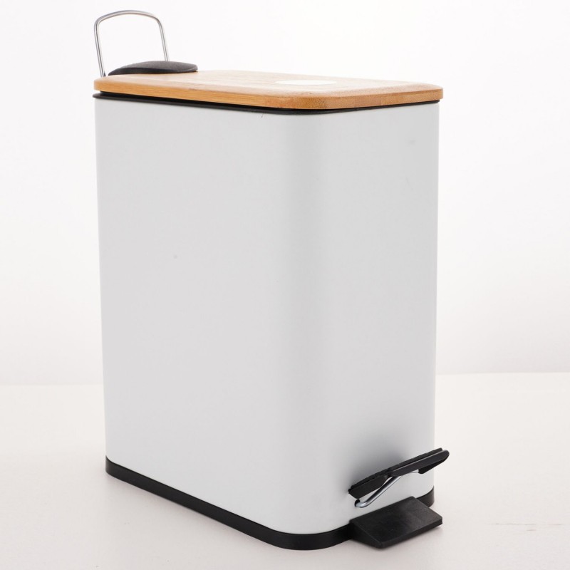 Pedal bin Steel & Bamboo ERIK 5L Matt white Spirella