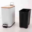Pattumiera a pedale Acciaio & Bambù ERIK 5L bianco opaco Spirella