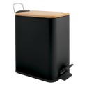 Pedal bin Steel & Bamboo ERIK 5L Matt black Spirella