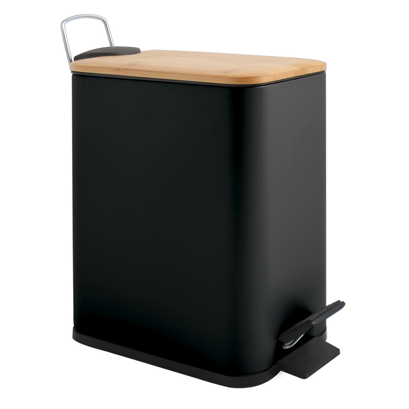 Pedal bin Steel & Bamboo ERIK 5L Matt black Spirella
