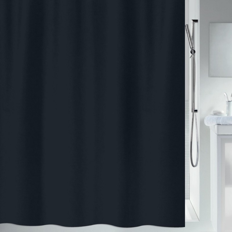 Tenda da doccia PRIMO in poliestere 180x180cm Nero Spirella