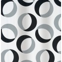 Spirella Duschvorhang RINGS Polyester 180x200cm Grau & Schwarz
