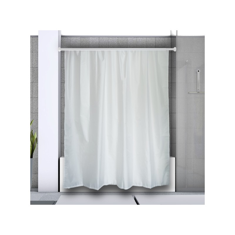 Barra asta per Tenda doccia angolare componibile da fissare in Alluminio DECOR UNIVERSAL Bianco Spirella