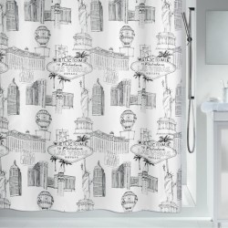 Polyester Shower curtain VEGAS 240x180cm Black & White Spirella