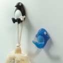 Crochet mural pour serviette FLIPPER Bleu Spirella