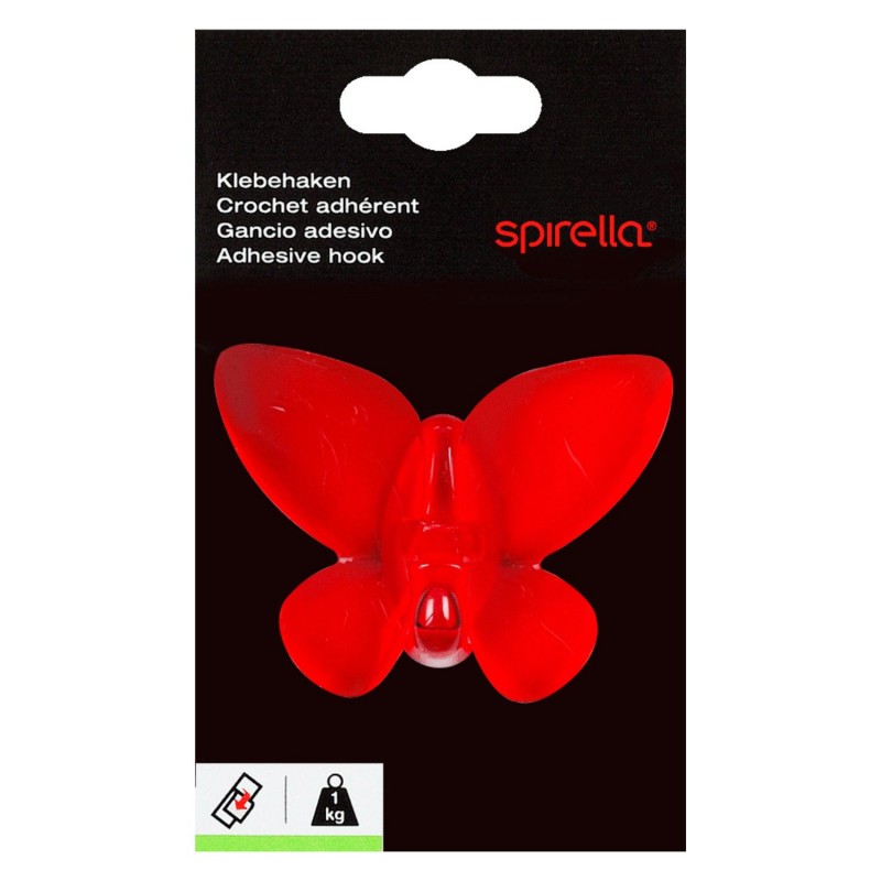 Crochet mural pour serviette MARIPOSA Rouge clair Spirella