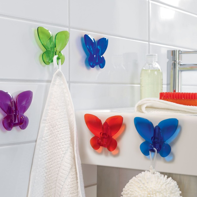 Crochet mural pour serviette MARIPOSA Violet clair Spirella