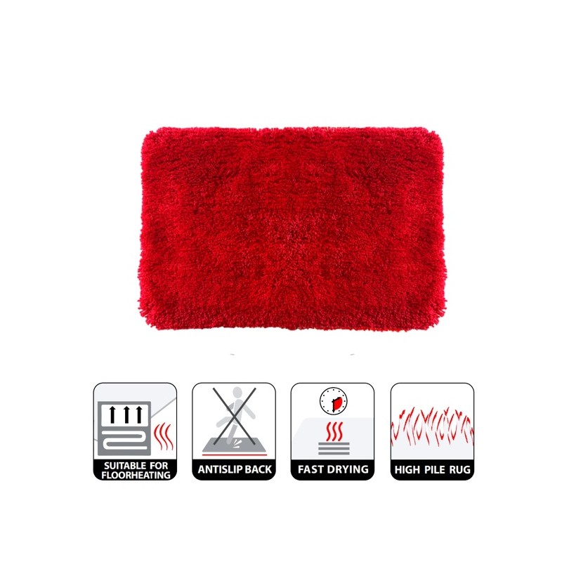 Tapis de bain Microfibre HIGHLAND 55x65cm Rouge Spirella