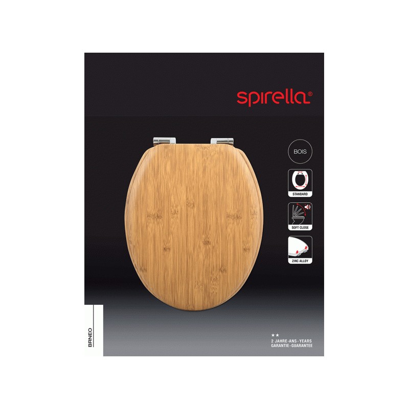 Abattant wc MDF & PVC BORNEO - Charnières Zinc Spirella