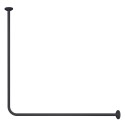 Barra para cortina de ducha modular de esquina para fijar en Aluminio MAGIC UNIVERSAL Negro mate Spirella