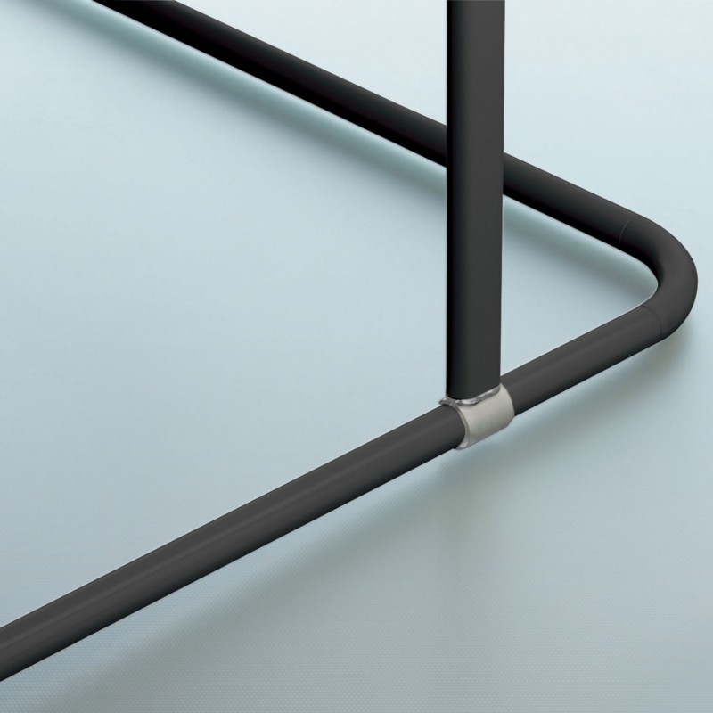 Rod bar for modular corner shower curtain to fix in Aluminum MAGIC UNIVERSAL Matt black Spirella