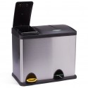 Pattumiera a pedale in acciaio inox con raccolta differenziata 18L+8L MSV