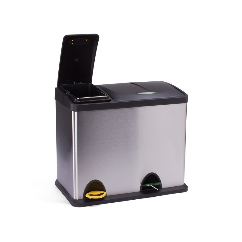 Tri-selective Treteimer aus Edelstahl 18L+8L MSV
