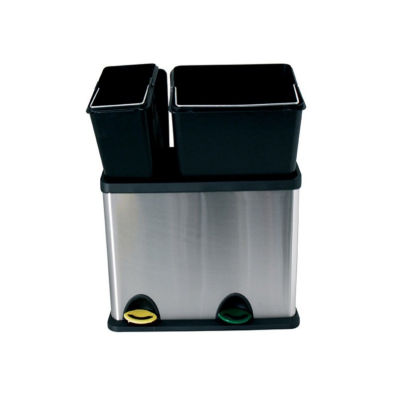 Tri-selective Treteimer aus Edelstahl 18L+8L MSV