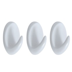 3 crochets muraux pour serviette LILIPUTHAKEN OVAL Blanc Spirella