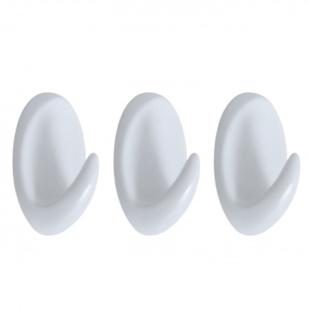 3 crochets muraux pour serviette LILIPUTHAKEN OVAL Blanc Spirella