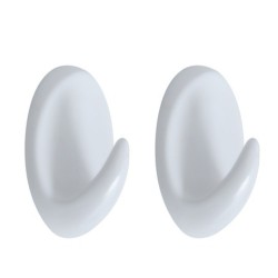 2 crochets muraux pour serviette MAXIHAKEN OVAL Blanc Spirella