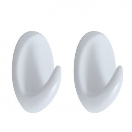 2 crochets muraux pour serviette MAXIHAKEN OVAL Blanc Spirella