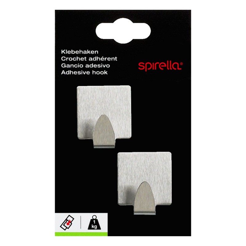 2 colgadores de pared para toalla METAL SQUARE Spirella