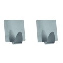 Juego de 2 ganchos de pared adhesivos de acero inoxidable MSV