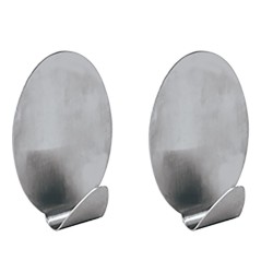 Juego de 2 ganchos de pared adhesivos de acero inoxidable MSV