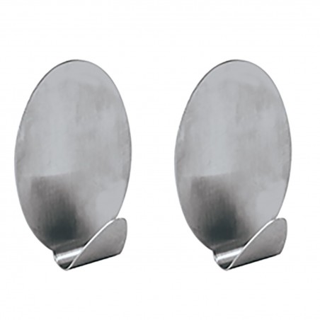 Lot de 2 crochets adhésifs mural Inox MSV