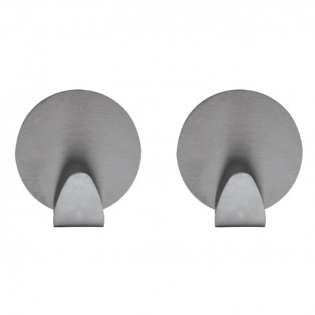 Set of 2 stainless steel adhesive wall hooks MSV