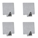 Juego de 4 ganchos de pared adhesivos de acero inoxidable MSV
