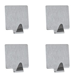 Lot de 4 Crochets adhésifs mural Inox MSV