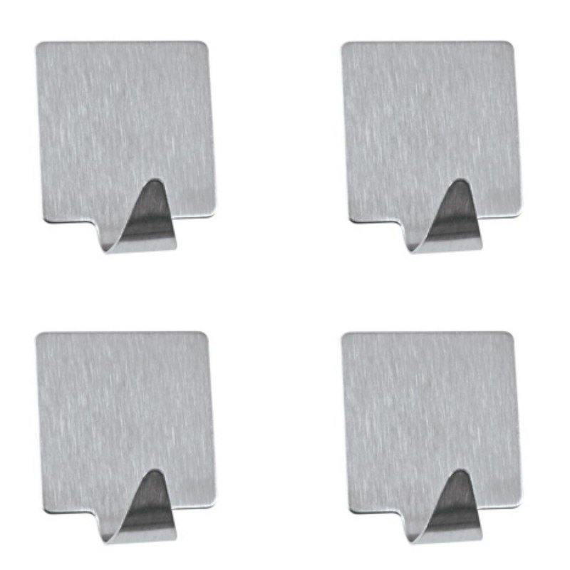 Set mit 4 selbstklebenden Wandhaken aus Edelstahl MSV