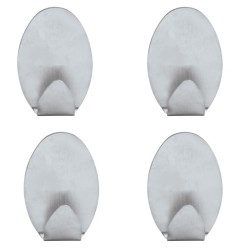 Juego de 4 ganchos de pared adhesivos de acero inoxidable MSV
