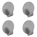 Set of 4 stainless steel adhesive wall hooks MSV