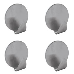 Set of 4 stainless steel adhesive wall hooks MSV