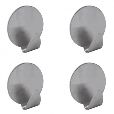 Lot de 4 crochets adhésifs mural Inox MSV