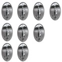 Set of 9 Chrome Adhesive Wall Hooks MSV