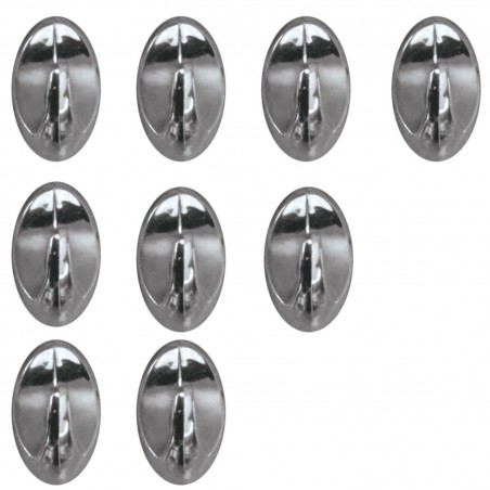 Set of 9 Chrome Adhesive Wall Hooks MSV